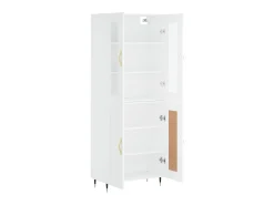 Aparador alto madera contrachapada blanco 69,5x34x180 cm ES20595
