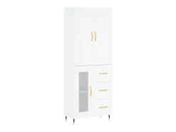 Aparador alto madera contrachapada blanco 69,5x34x180 cm ES66006