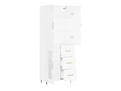 Aparador alto madera contrachapada blanco 69,5x34x180 cm ES66006