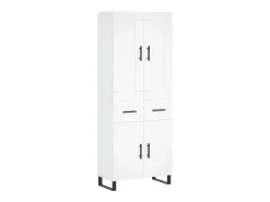 Aparador alto madera contrachapada blanco 69,5x34x180 cm
