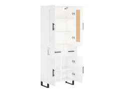 Aparador alto madera contrachapada blanco 69,5x34x180 cm