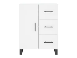 Aparador alto madera contrachapada blanco 69,5x34x180 cm