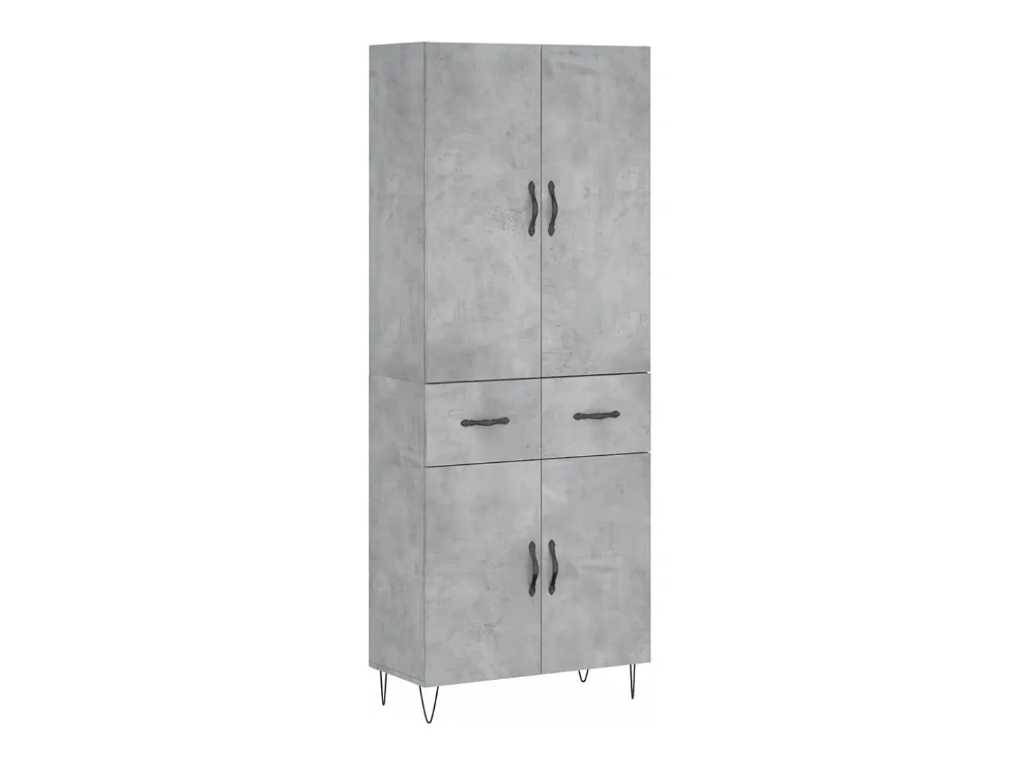 Aparador alto madera contrachapada gris hormigón 69,5x34x180 cm