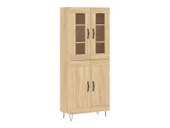 Aparador alto madera contrachapada color roble 69,5x34x180 cm ES64651