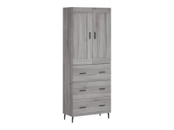 Aparador alto madera contrachapada gris sonoma 69,5x34x180 cm