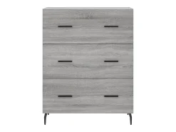 Aparador alto madera contrachapada gris sonoma 69,5x34x180 cm