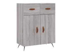 Aparador alto madera contrachapada gris sonoma 69,5x34x180 cm