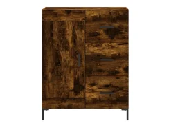 Aparador alto madera contrachapada roble ahumado 69,5x34x180 cm