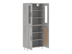 Aparador alto madera contrachapada gris sonoma 69,5x34x180 cm
