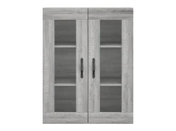 Aparador alto madera contrachapada gris sonoma 69,5x34x180 cm