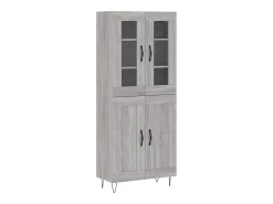 Aparador alto madera contrachapada gris sonoma 69,5x34x180 cm