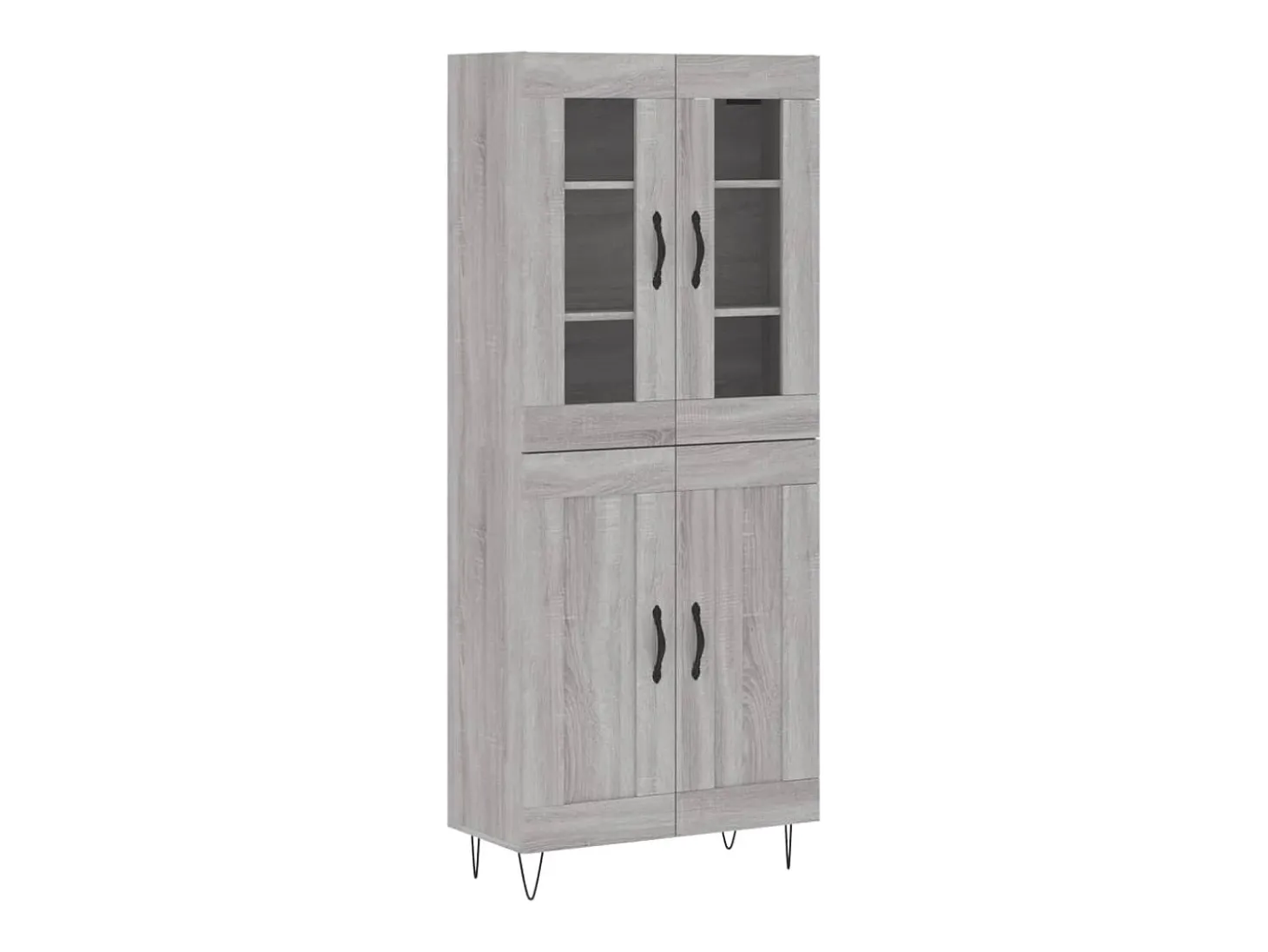 Aparador alto madera contrachapada gris sonoma 69,5x34x180 cm