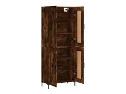 Aparador alto madera contrachapada roble ahumado 69,5x34x180 cm ES416819