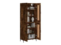 Aparador alto madera contrachapada roble ahumado 69,5x34x180 cm ES416819