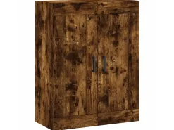 Aparador alto madera contrachapada roble ahumado 69,5x34x180 cm ES416819
