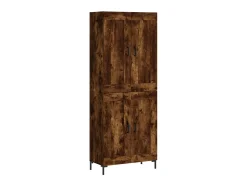 Aparador alto madera contrachapada roble ahumado 69,5x34x180 cm ES416819