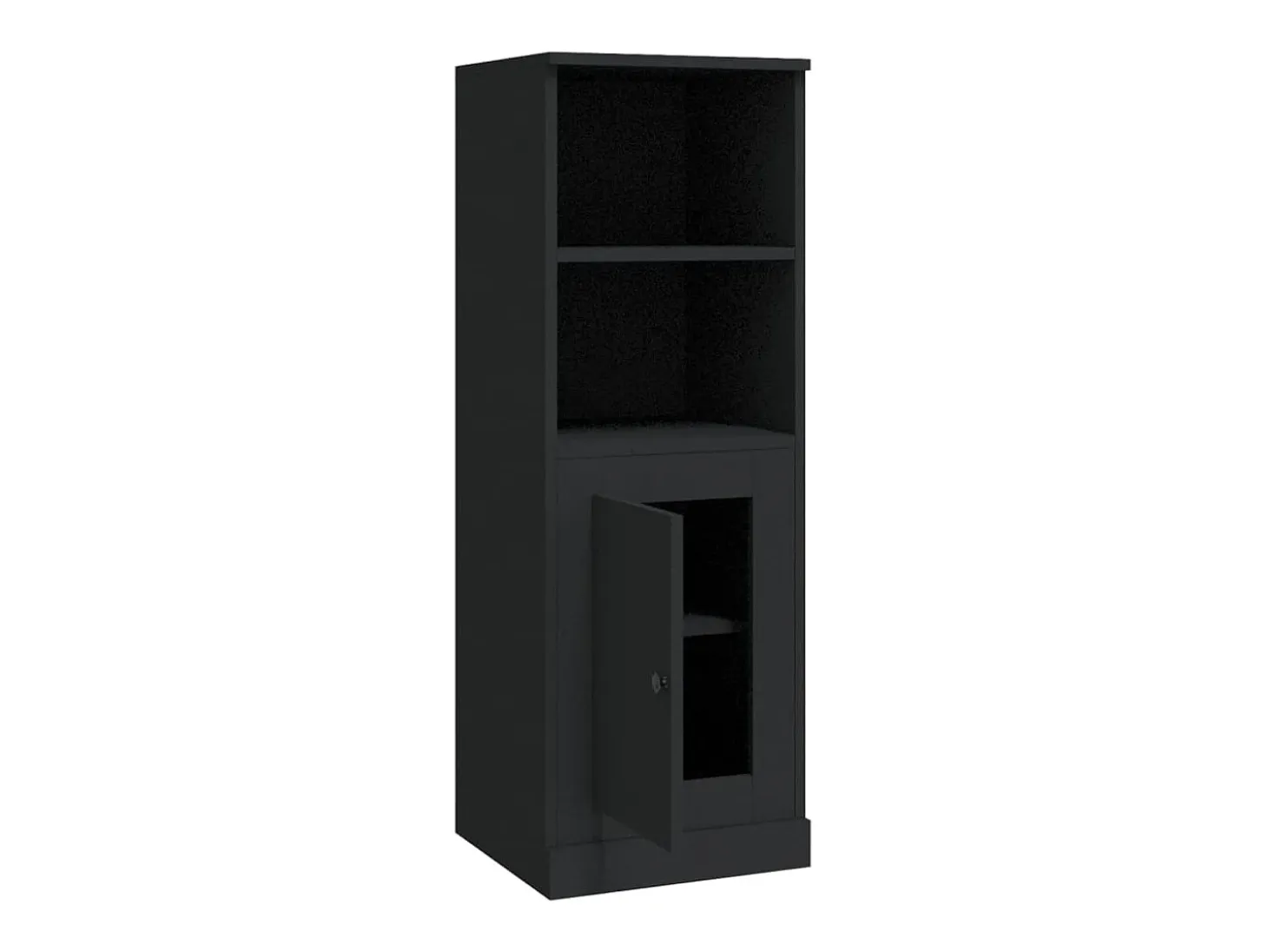 Aparador alto madera contrachapada negro 36x35,5x103,5 cm