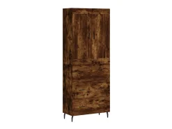 Aparador alto madera contrachapada roble ahumado 69,5x34x180 cm ES97864