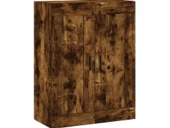 Aparador alto madera contrachapada roble ahumado 69,5x34x180 cm ES97864