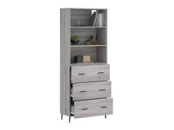 Aparador alto madera contrachapada gris sonoma 69,5x34x180 cm ES14064