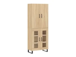 Aparador alto madera contrachapada color roble 69,5x34x180 cm ES867038
