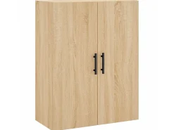 Aparador alto madera contrachapada color roble 69,5x34x180 cm ES867038