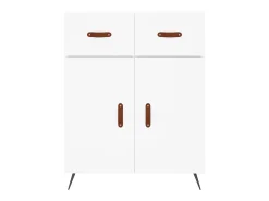 Aparador alto madera contrachapada blanco 69,5x34x180 cm
