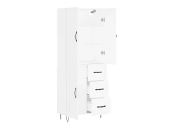 Aparador alto madera contrachapada blanco 69,5x34x180 cm ES29385