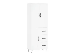 Aparador alto madera contrachapada blanco 69,5x34x180 cm ES29385