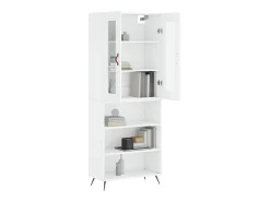 Aparador alto madera contrachapada blanco 69,5x34x180 cm ES54962