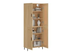 Aparador alto madera contrachapada color roble 69,5x34x180 cm