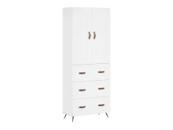 Aparador alto madera contrachapada blanco 69,5x34x180 cm ES54524