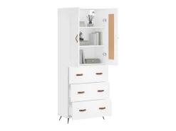 Aparador alto madera contrachapada blanco 69,5x34x180 cm ES54524