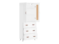 Aparador alto madera contrachapada blanco 69,5x34x180 cm ES54524