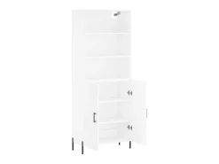 Aparador alto madera contrachapada blanco 69,5x34x180 cm ES45323