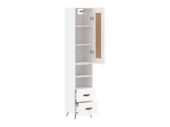 Aparador alto madera contrachapada blanco 34,5x34x180 cm ES56509