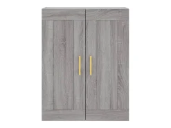 Aparador alto madera contrachapada gris sonoma 69,5x34x180 cm