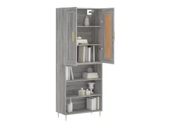 Aparador alto madera contrachapada gris sonoma 69,5x34x180 cm