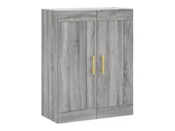 Aparador alto madera contrachapada gris sonoma 69,5x34x180 cm