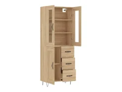 Aparador alto madera contrachapada color roble 69,5x34x180 cm