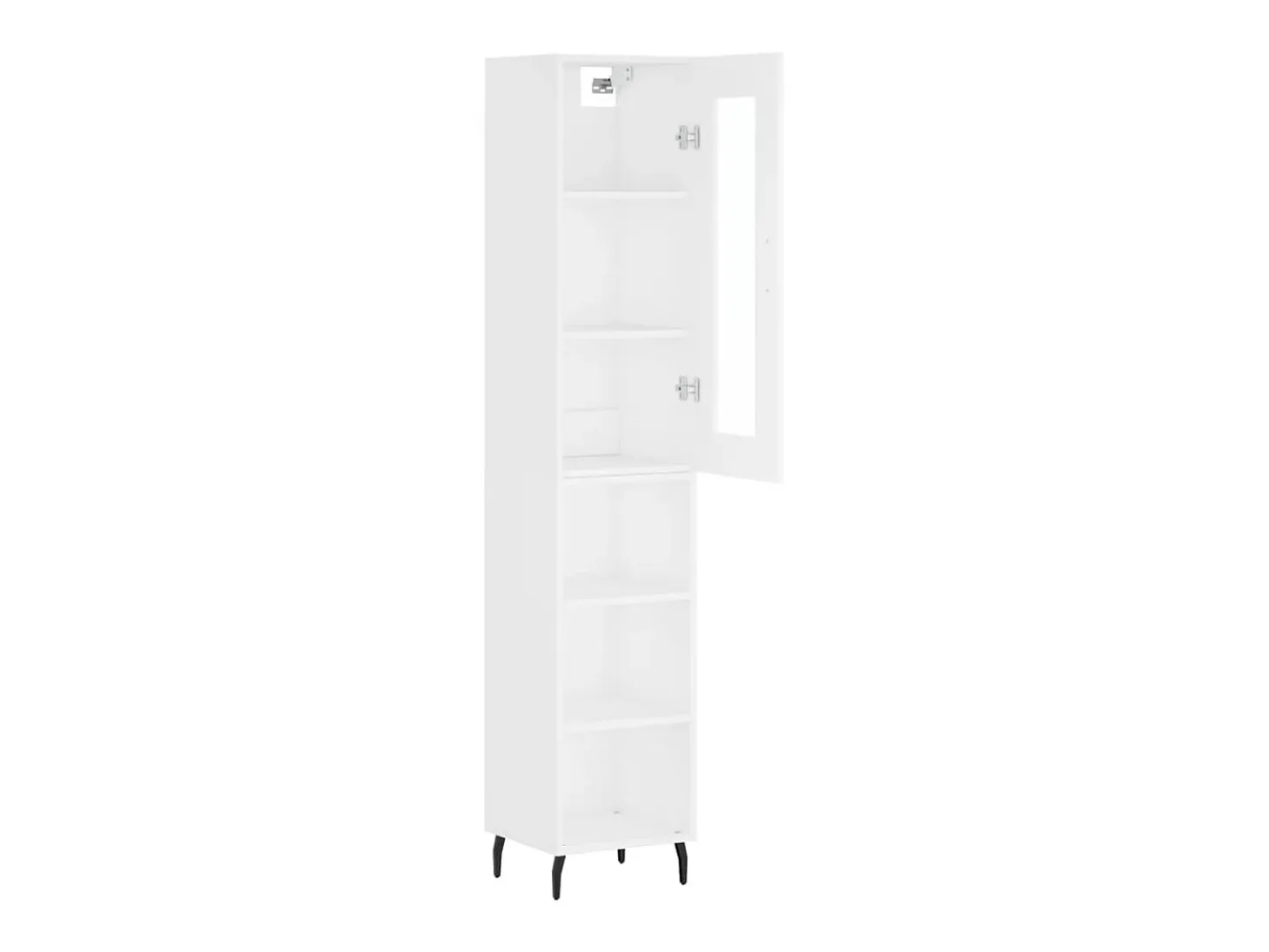 Aparador alto madera contrachapada blanco 34,5x34x180 cm ES65009