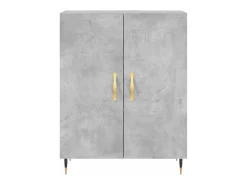 Aparador alto madera contrachapada gris hormigón 69,5x34x180 cm