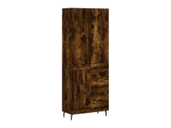 Aparador alto madera contrachapada roble ahumado 69,5x34x180 cm ES35151