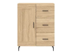 Aparador alto madera contrachapada color roble 69,5x34x180 cm