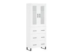 Aparador alto madera contrachapada blanco 69,5x34x180 cm ES54971