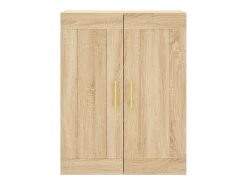 Aparador alto madera contrachapada color roble 69,5x34x180 cm
