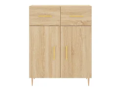 Aparador alto madera contrachapada color roble 69,5x34x180 cm