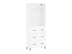 Aparador alto madera contrachapada blanco 69,5x34x180 cm ES19010