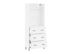 Aparador alto madera contrachapada blanco 69,5x34x180 cm ES19010