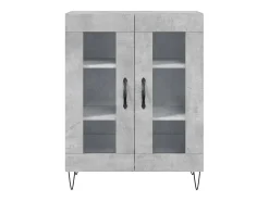 Aparador alto madera contrachapada gris hormigón 69,5x34x180 cm